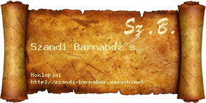 Szandi Barnabás névjegykártya